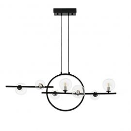 Lustra moderna cu 7 de surse de lumina si LED LINEA TWIN 90