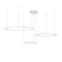 Lustra LED suspendata design circular PURPLE 3 ring alba