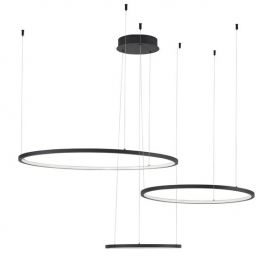 Pendule, Lustre suspendate - Lustra LED suspendata design circular PURPLE 3 ring neagra