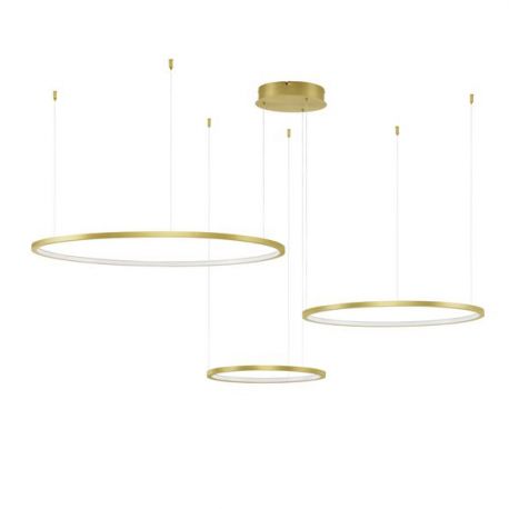 Pendule, Lustre suspendate - Lustra LED suspendata design circular PURPLE 3 ring aurie