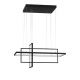 Pendule, Lustre suspendate - Lustra LED suspendata cu telecomanda design geometric CLEA neagra