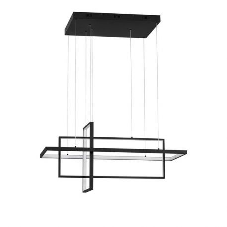 Pendule, Lustre suspendate - Lustra LED suspendata cu telecomanda design geometric CLEA neagra