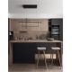 Pendule, Lustre suspendate - Lustra LED suspendata cu telecomanda design geometric CLEA neagra