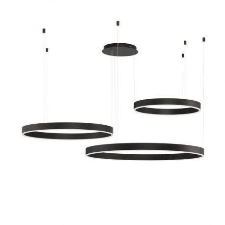 Candelabre, Lustre - Lustra LED dimabila design circular MOTIF 3 ring negru
