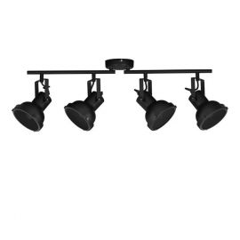 Corpuri de iluminat - Lustra aplicata metalica design retro RUVI 4 negru