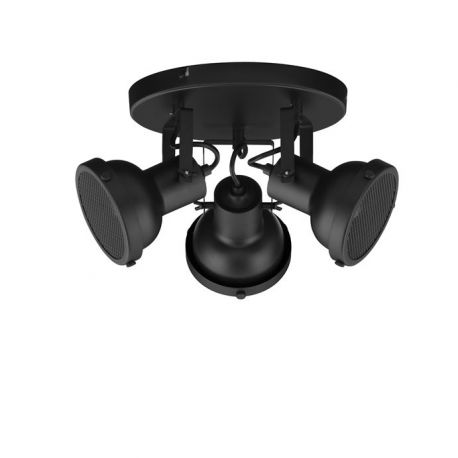 Corpuri de iluminat - Lustra aplicata metalica design retro RUVI 3 negru
