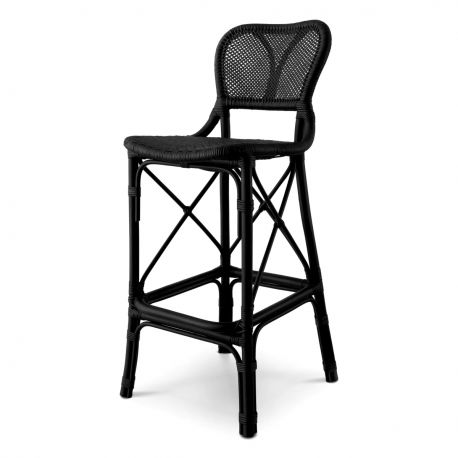 Scaune Bar - Scaun de bar din ratan design LUX, Colony negru