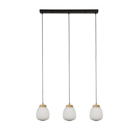 Pendule, Lustre suspendate - Lustra cu 3 pendule din lemn si sticla Ella