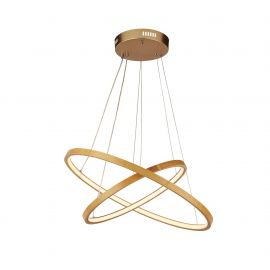 Pendule, Lustre suspendate - Lustra moderna cu 2 inele LED din bambus X Eternity