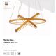 Pendule, Lustre suspendate - Lustra moderna cu 3 inele LED din bambus X Eternity