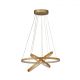 Pendule, Lustre suspendate - Lustra moderna cu 3 inele LED din bambus X Eternity