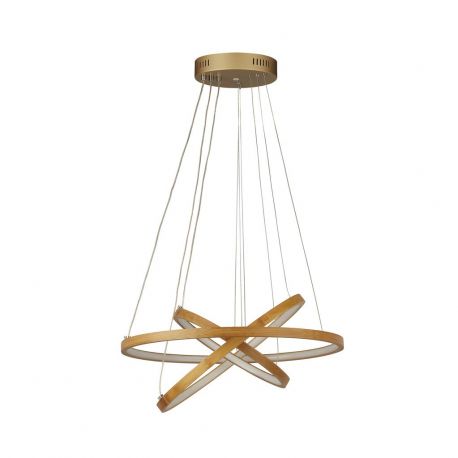 Pendule, Lustre suspendate - Lustra moderna cu 3 inele LED din bambus X Eternity