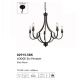 Candelabre, Lustre - Candelabru cu 5 brate design rustic Lodge negru