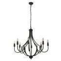 Candelabru cu 8 brate design rustic Lodge negru