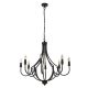 Candelabre, Lustre - Candelabru cu 8 brate design rustic Lodge negru