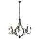 Candelabre, Lustre - Candelabru cu 8 brate design rustic Lodge negru