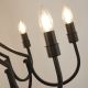 Candelabre, Lustre - Candelabru cu 8 brate design rustic Lodge negru