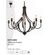 Candelabre, Lustre - Candelabru cu 8 brate design rustic Lodge negru