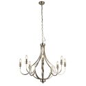 Candelabru cu 8 brate design vintage Lodge argintiu satinat