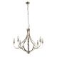 Candelabre, Lustre - Candelabru cu 8 brate design vintage Lodge argintiu satinat