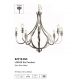 Candelabre, Lustre - Candelabru cu 8 brate design vintage Lodge argintiu satinat