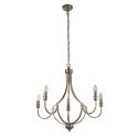 Candelabru cu 5 brate design vintage Lodge argintiu satinat