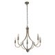 Candelabre, Lustre - Candelabru cu 5 brate design vintage Lodge argintiu satinat