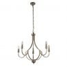 Candelabru cu 5 brate design vintage Lodge argintiu satinat