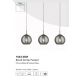 Pendule, Lustre suspendate - Lustra cu 3 pendule din sticla fumurie Balls