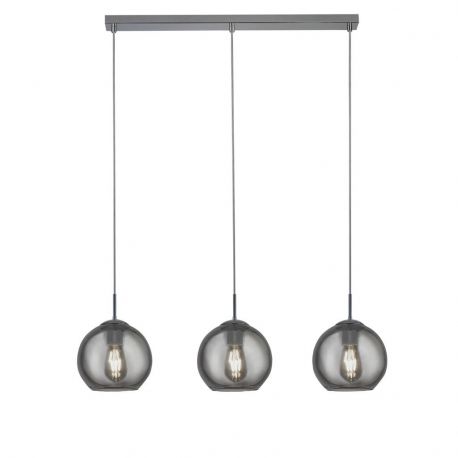 Pendule, Lustre suspendate - Lustra cu 3 pendule din sticla fumurie Balls