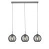Lustra cu 3 pendule din sticla fumurie Balls
