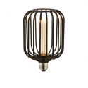 Bec decorativ E27 LED dimabil, metalic Drum Lamp negru