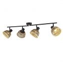 Lustra aplicata cu 4 spoturi din bambus Lance