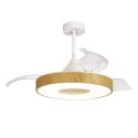 Lustra LED cu Ventilator si telecomanda COIN lemn/alb