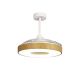 Lustre cu ventilator - Lustra LED cu Ventilator si telecomanda COIN lemn/alb