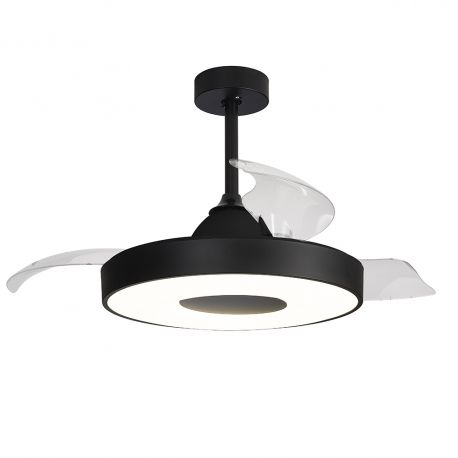 Lustre cu ventilator - Lustra LED cu Ventilator si telecomanda COIN negru