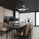Lustre cu ventilator - Lustra LED cu Ventilator si telecomanda COIN negru
