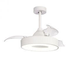 Lustre cu ventilator - Lustra LED cu Ventilator si telecomanda Mini COIN alb