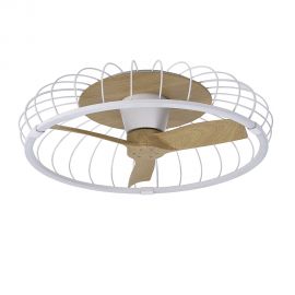 Lustre cu ventilator - Lustra LED Smart cu Ventilator si telecomanda NATURE alb/fag