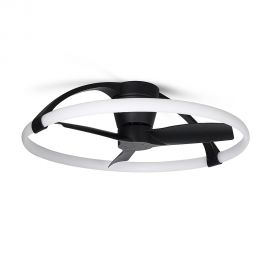 Lustre cu ventilator - Lustra LED Smart cu Ventilator si telecomanda NEPAL Mini negru