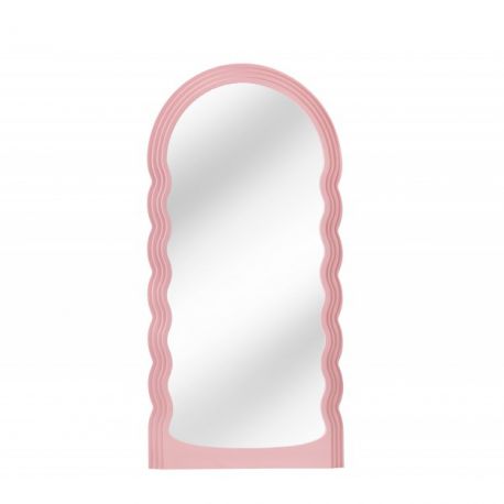 Oglinzi - Oglinda de perete design modern Wave 160cm, roz