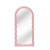 Oglinda de perete design modern Wave 160cm, roz