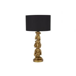 Veioze - Veioza/Lampa de masa design decorativ Wise Monkey auriu/negru