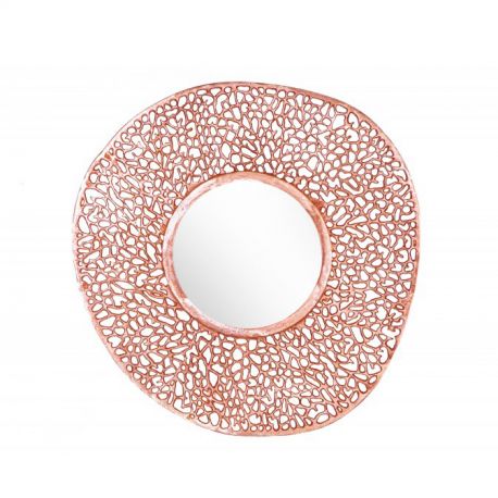 Oglinzi - Oglinda de perete decorativa Leaf 110cm L, cupru