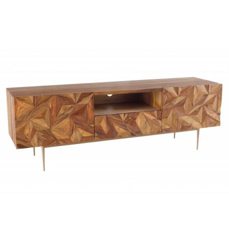 Comode - Comoda TV design industrial Stone Finish 160cm Sheesham