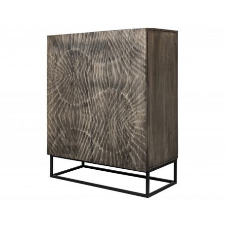 Dulapuri - Dulap din lemn Scorpion 120cm Mango, gri