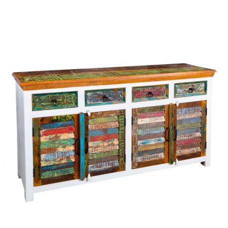 Comode - Comoda design vintage, Shabby Chic Jakarta 160cm, white wash