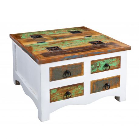 Masute Living - Masuta design vintage, Shabby Chic Jakarta 70cm, white wash