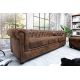 Canapele - Canapea clasica stil englezesc Chesterfield 3 locuri maro antic