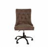 Scaun de birou elegant Victorian, microfibra maro vintage